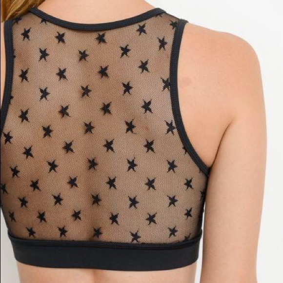 New Star Mesh Sports Bra Workout Athletic - Picture 3 of 5